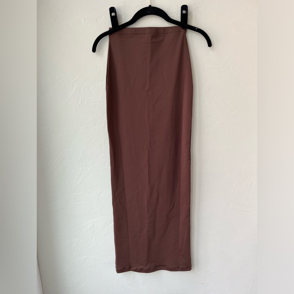 🤎SKIMS SWIM LONG TUBE SKIRT COVER UP COCOA XXS - Picture 2 of 6